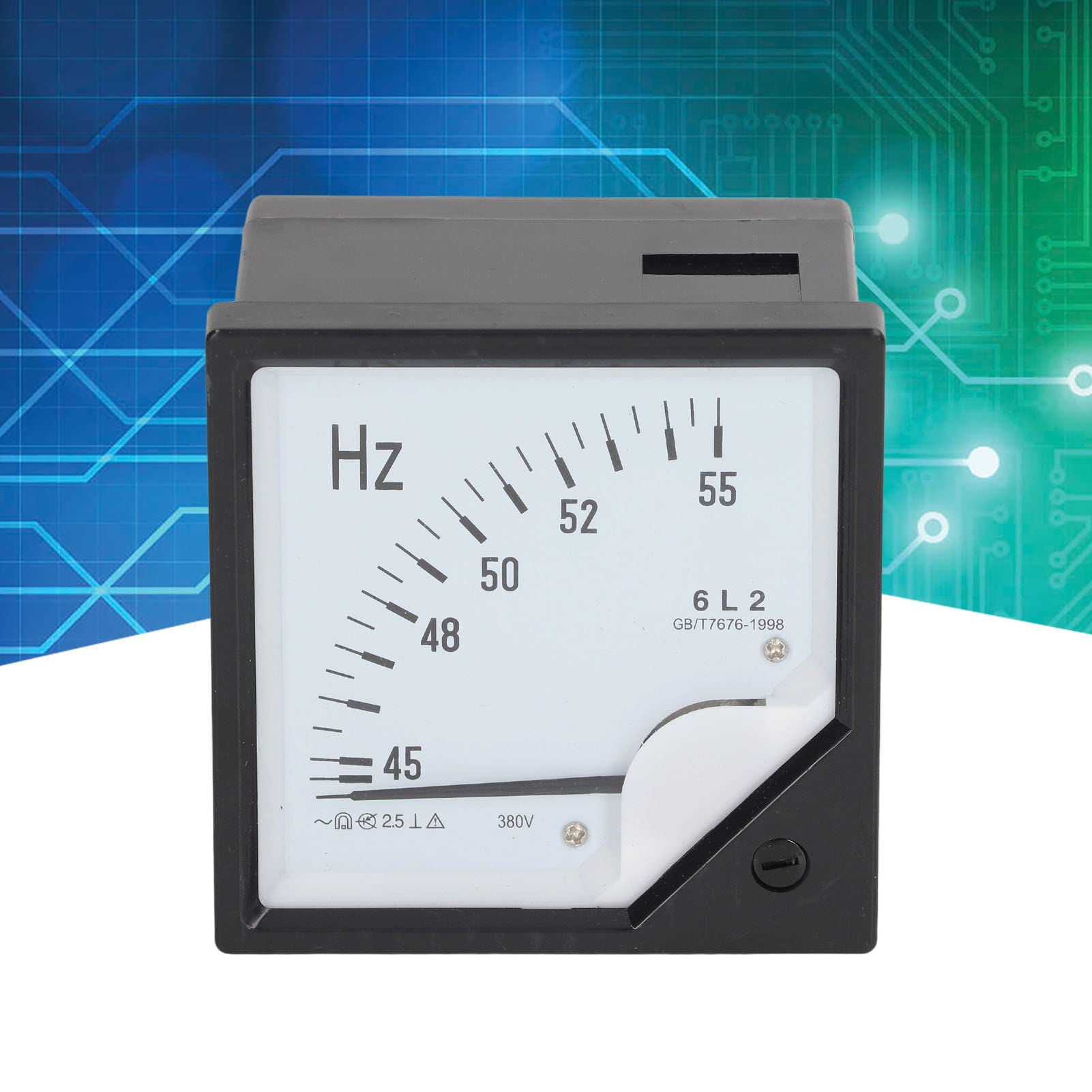 Pointer Type Frequency Meter 380HZ Square Panel Detector ABS Case for Industrial Equipment Metallurgy Chemical Industry