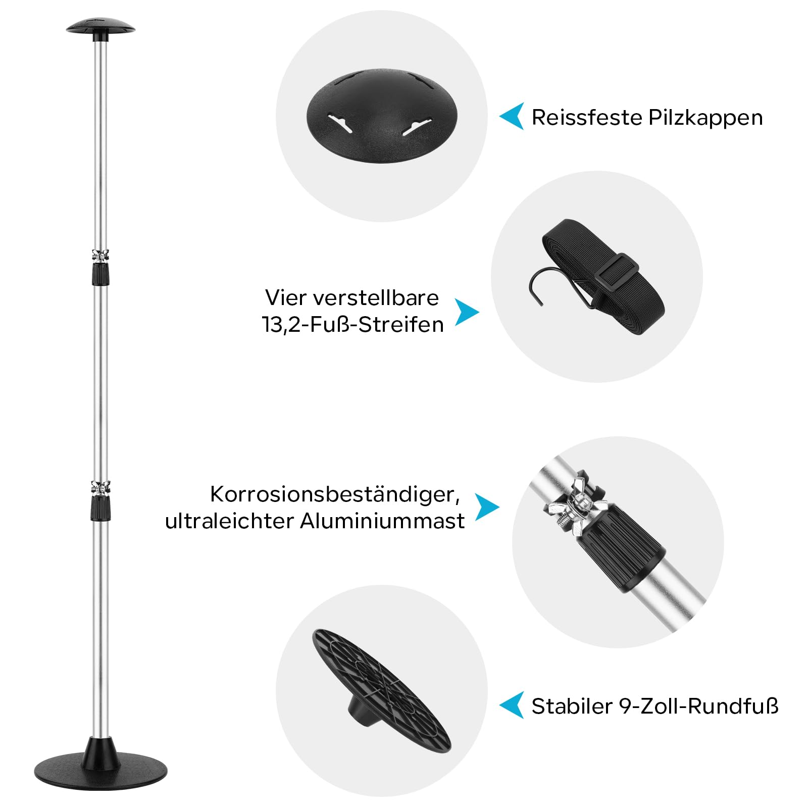 KOMCLUB 2er Aktualisieren Stützstange für Bootsabdeckungen