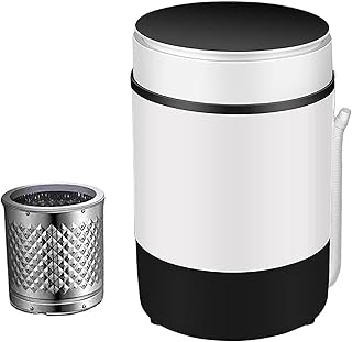 DSMGLRBGZ Mini Machine À Laver Portative Seau De Vidange en Acier Inoxydable Réduction De Bruit Pas De Gigue pour Bébé sous Vêtement Valise Costume Quatre Pièces Lavable