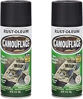 Vista 1 de Rust-Oleum 1916830 Specialty - Pintura en aerosol de camuflaje, 12 onzas, color negro (paquete de 2)