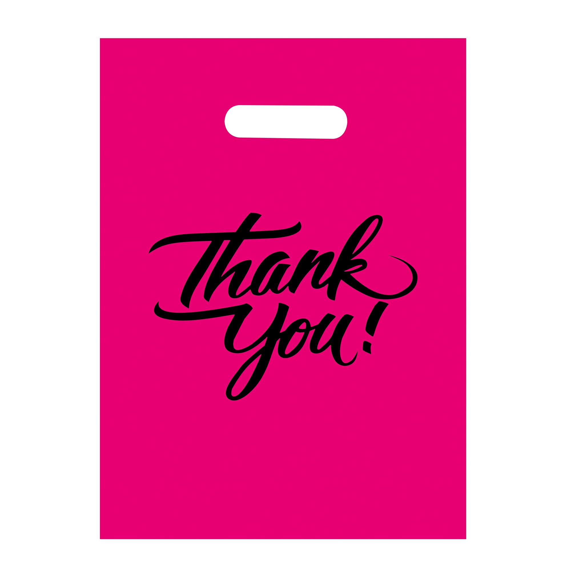 Infinite Pack Thank You Merchandise Bags, Die Cut Handles, Retail Shopping Bags for Boutique - Choose Color & Size