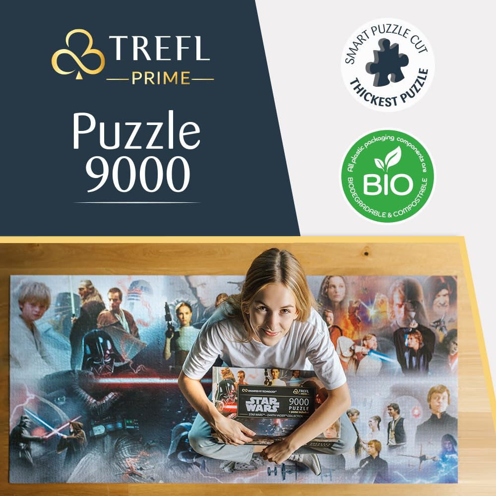 Trefl Prime - Puzzle UFT: Star Wars, Darth Vader Collection - 9000 Elementów, Duża Układanka, Najgrubsza Tektura, BIO, EKO, Rozrywka dla Dorosłych i Dzieci od 12 lat