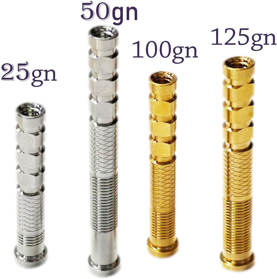125/100/ 50/25/ Grain Brass and Aluminium Arrow Inserts Suitable for Arrow Shafts ID.245 OD .303(7.7mm) Connecting Archery Ponts Practice Arrow Target Carb (12-Pack)