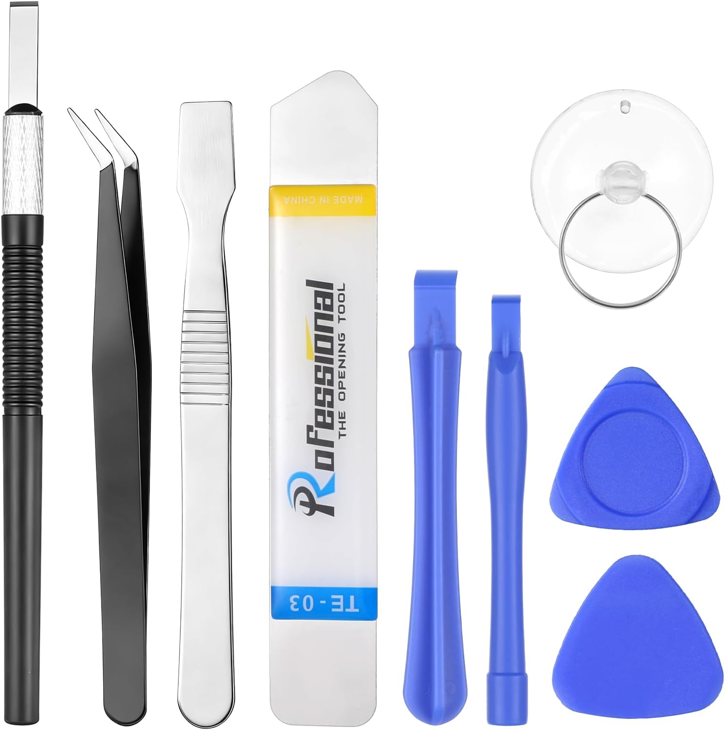 9 Pcs Mobile Cell Phone Repair Tools Kit, Professional Anti-Static Plastic and Metal Spudger Pry Opening Tool Set Phone Screen Repair Kit for Smartphone, Computer, Laptop, Tablet, Electronics 9 Pcs Mobile Cell Phone Repair Tools Kit, Professional Anti-Static Plastic and Metal Spudger Pry Opening Tool Set Phone Screen Repair Kit for Smartphone, Computer, Laptop, Tablet, Electronics