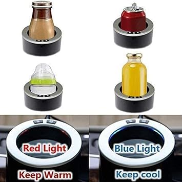 Premium 2-in-1 Car Cup Heating Cooling Smart Car Cup Mug Warmer Cooler Holiday Seasonal Present,Perfect Car Holder Gift for Commuter/Traveler/Road Tripper/Recreation (Black and Sliver)
