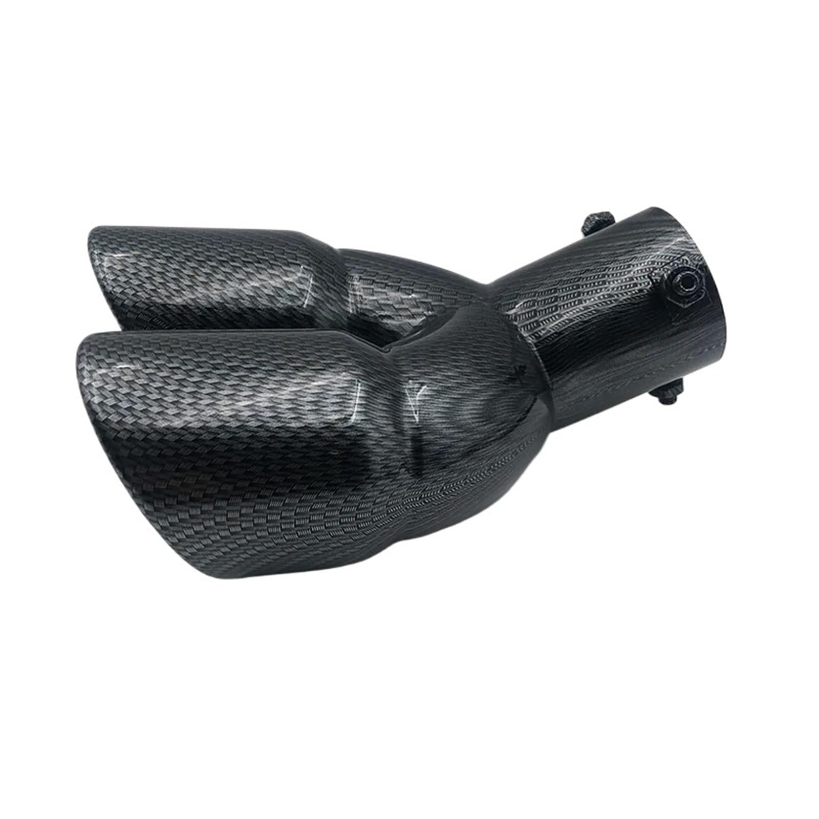 Car Silencer Modyfikacja samochodu podwójna rura wydechowa dekoracja rury wydechowej uniwersalna, pogrubiona wersja tłumik z podwójnym wylotem(Carbon bent)