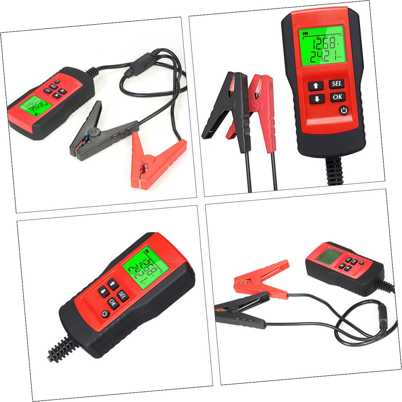 Healeved Tester per Batterie Auto Digitale 12V Schermo LCD Retroilluminato Analizzatore di Tensione e Resistenza per Auto e Veicoli Elettrici Strumento di Test Batteria Segnale Acustico