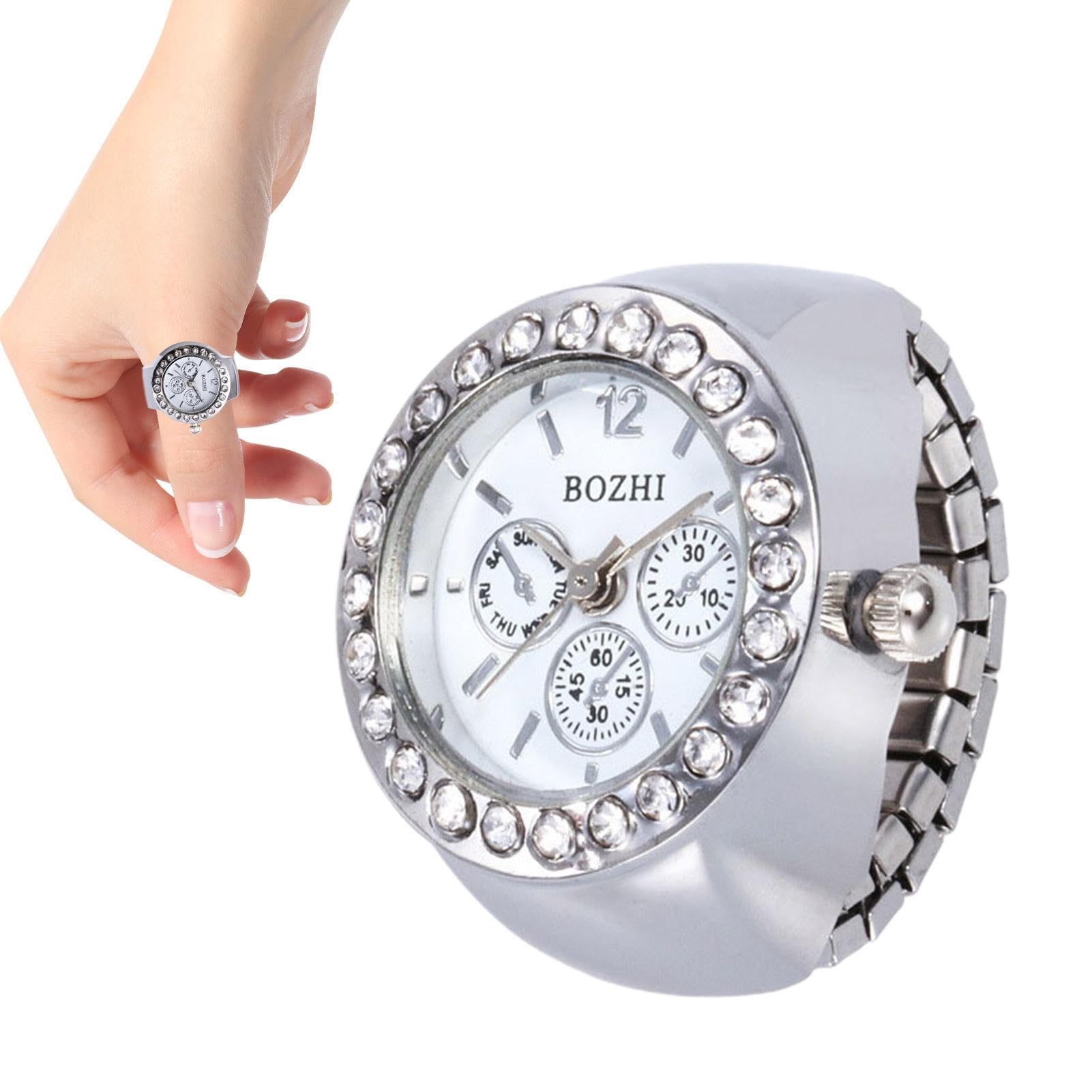 Montre Bague Vintage Analogique – Bague Montre à Doigt Pour Femme Et Homme, Design Rétro Précis Et Élégant, Cadeau Bijou Original