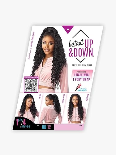 Miniatura 5 de Sensationnel Instant Updown Halfwig Pony - Unidad 12 4 Estilo en 1 Media Peluca y Pony Wrap (1 JETBLACK)