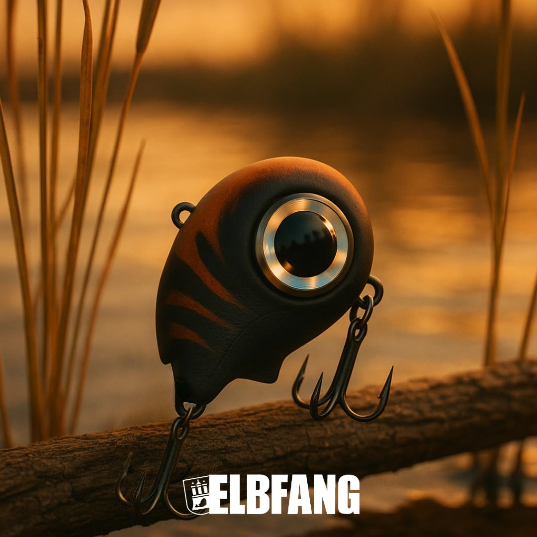 HyperEye Box - 5 Leurres à Crankbaits sans lèvres | 4,5 cm - 8,5 g | Coulant lentement | Kit de leurres vibrants pour perche, sandre et brochet | Boîte de pêche premium incluse