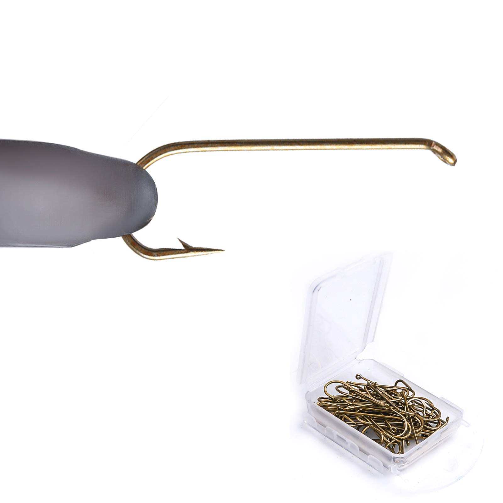 Maxcatch 100pcs Fly Fishing Hooks Fly Tying Hooks High Carbon Steel Streamer Hooks Dry Nymph Wet Shrimp Jig with Mini Fly Box