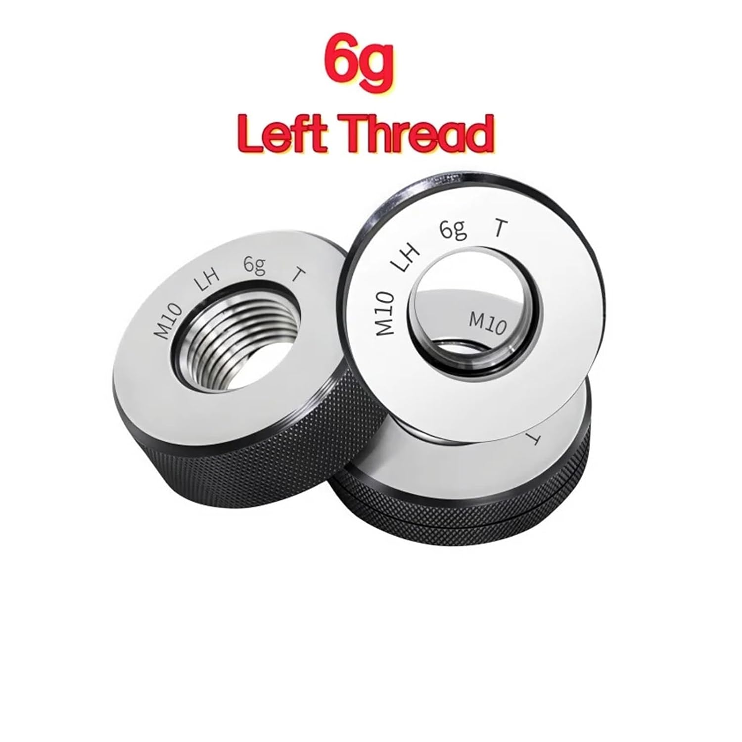 1 Set Left Thread Ring Gauge Gauge Smooth Gauge 6 Grams M1-M12 M60 Thread Distance Tool for Precision Measurement(M10X1.5L 6g Left)