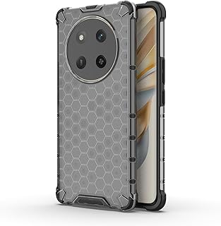 جراب حماية مع واقي للكاميرا مضاد للصدمات بتصميم خلية نحل متوافق مع هونر x9c / هونر x60 برو، رمادي