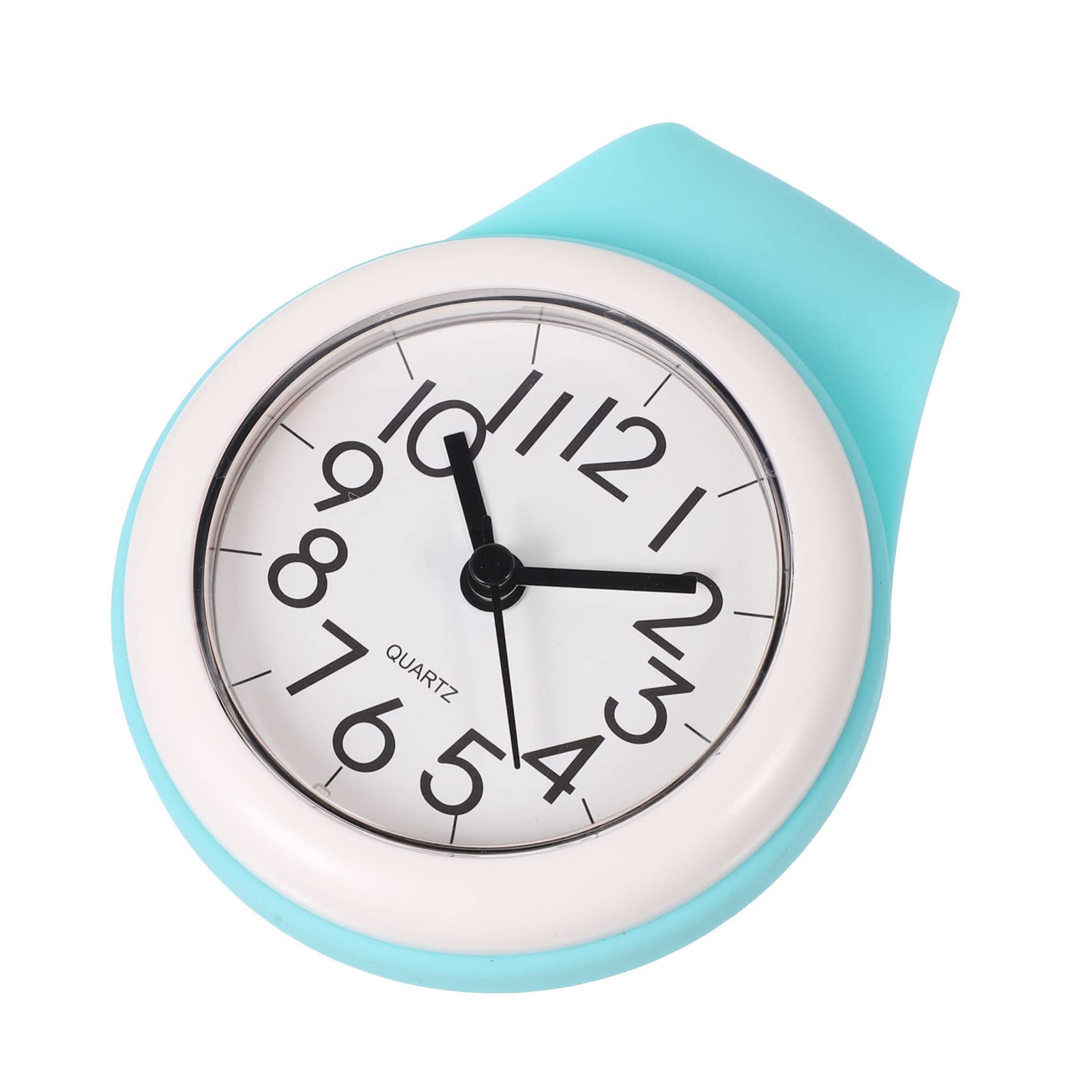RORPOIR Cup Wall Clock for Bathroom Silent Non-Ticking Design Numbers for Easy Reading Showers and Wet Environments
