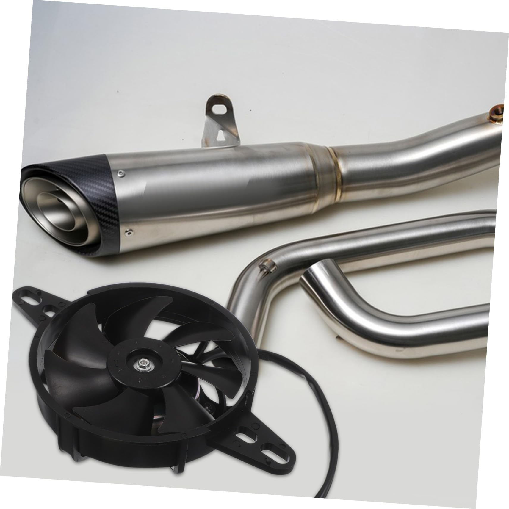 PLAFOPE Ventilador de Refrigeración para Radiador de Atv y Moto Eléctrico Plástico y Metal Resistente Fácil Instalación Mejora Enfriamiento y Protege Motor