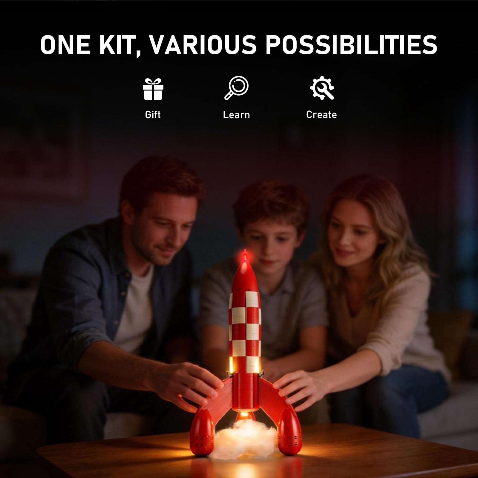 BRIKSMAX Zestaw oświetleniowy 2.0 kompatybilny z Lego Ideas Tintin Moon Rocket 21367, oryginalne zestawy oświetlenia LED (tylko akcesoria) do wyświetlacza, prezentów i kolekcjonerów