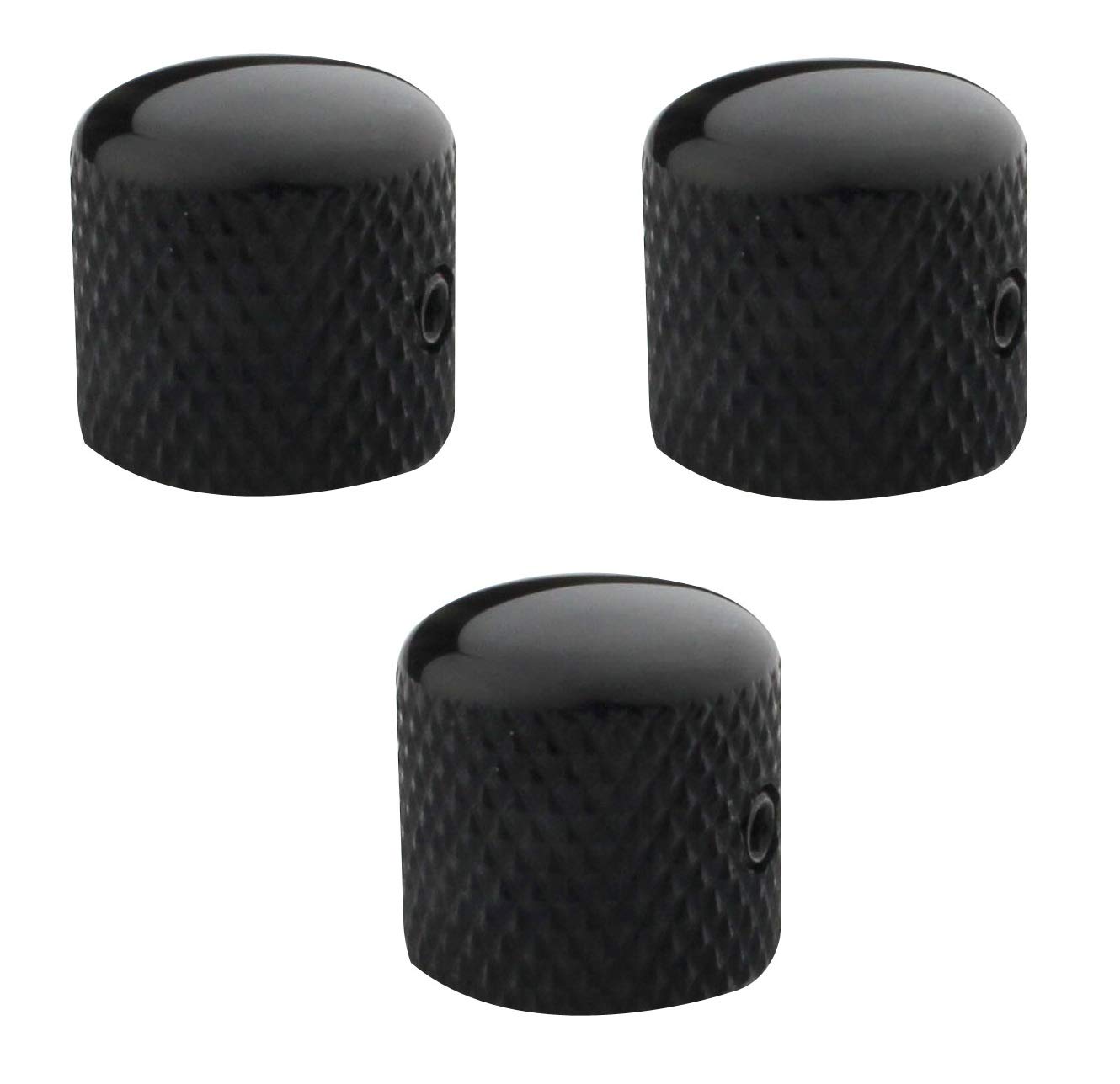 Photo 1 of Guyker Guitar Potentiometer Knobs with 6mm (0.24") Dia. Shaft Pots - 3Pcs Metal Dome Control Knob Fits for Electric Bass Guitar (NS005, Black)