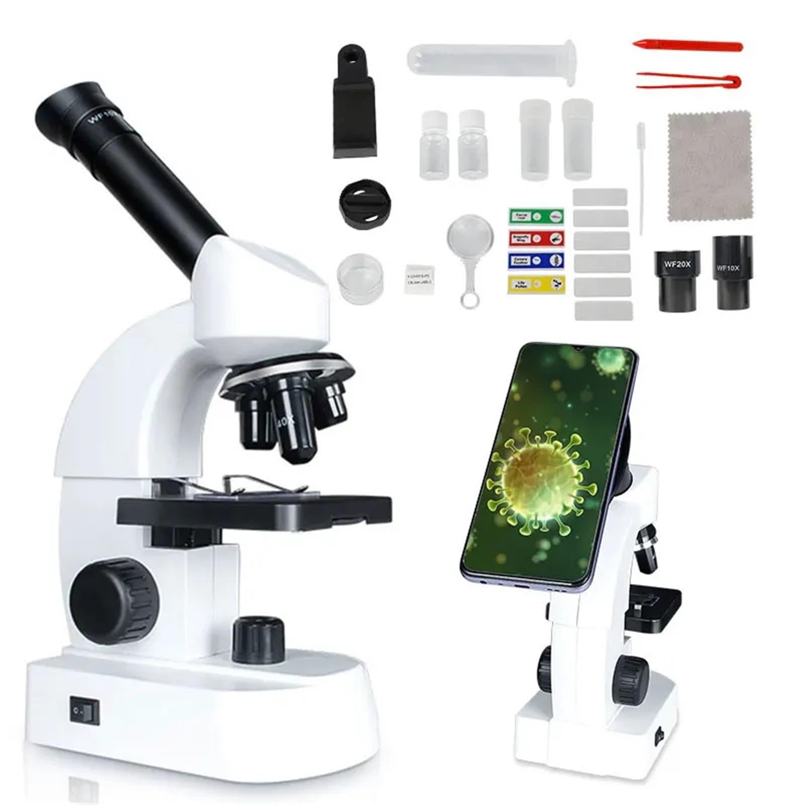Mikroskop Przenośny monokularowy plastikowy mikroskop biologiczny dla dzieci, szkół, laboratoriów, edukacji