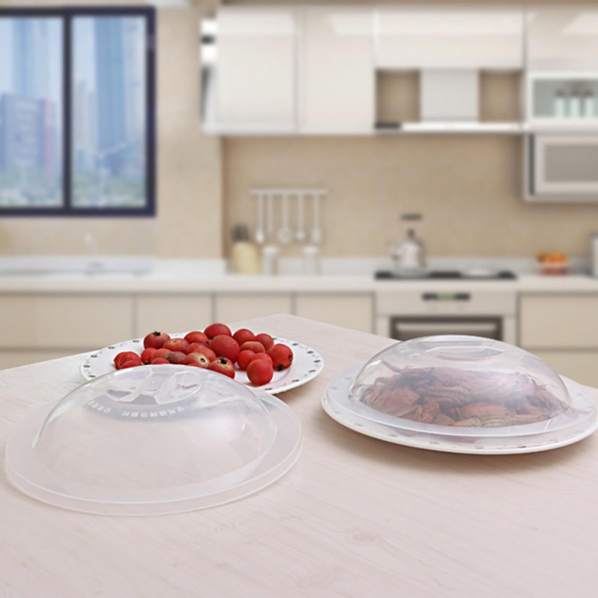 2pcs Microwave Food Cover for Foods and Cups, White Pp Material with Steam Vent Holes, Heat-resistant and Spray-proof Lid for Microwave Oven and Serving Protection