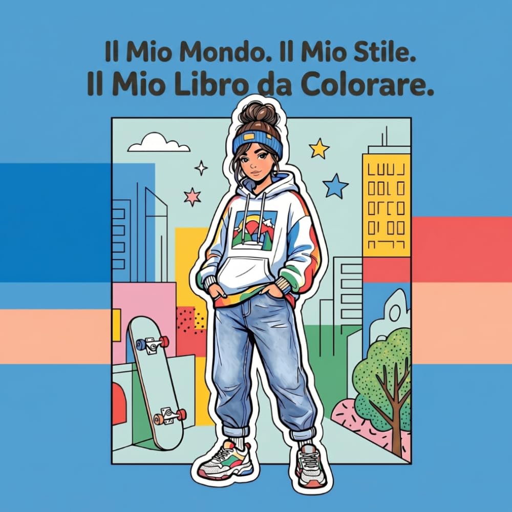 Il Mio Mondo. Il Mio Stile. Il Mio Libro da Colorare.: 50 design urbani e fantastici outfit da colorare. Ragazzi alla moda che fanno skate, musica e sono creativi.