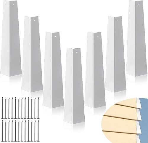 Zonon 8 tapas de esquina de aluminio para exteriores, color blanco, acabado liso, 24 clavos incluidos para casa móvil