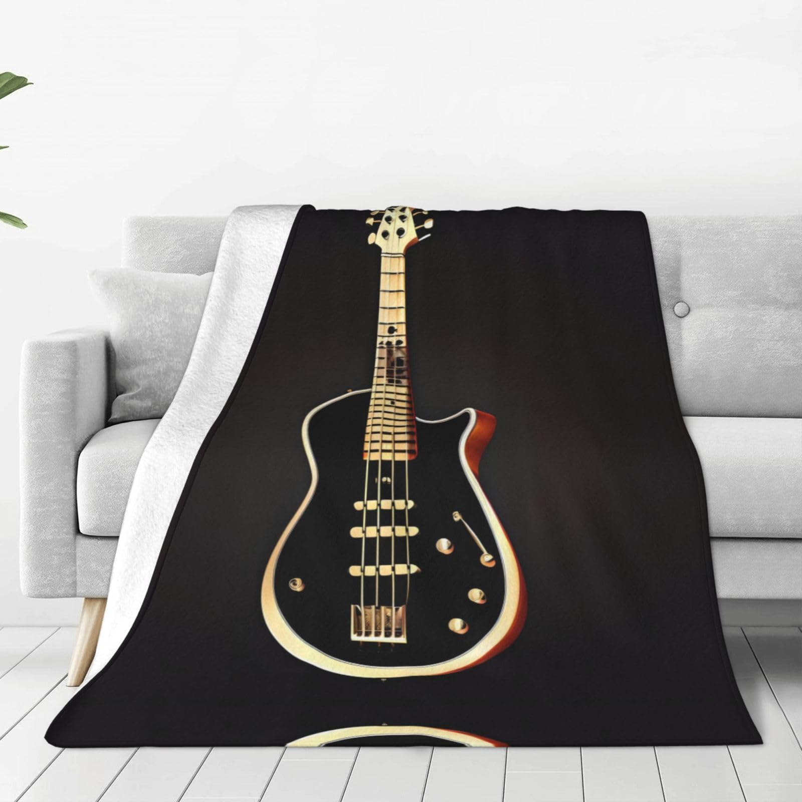 Couverture flanelle douce guitare lit et salon chaud