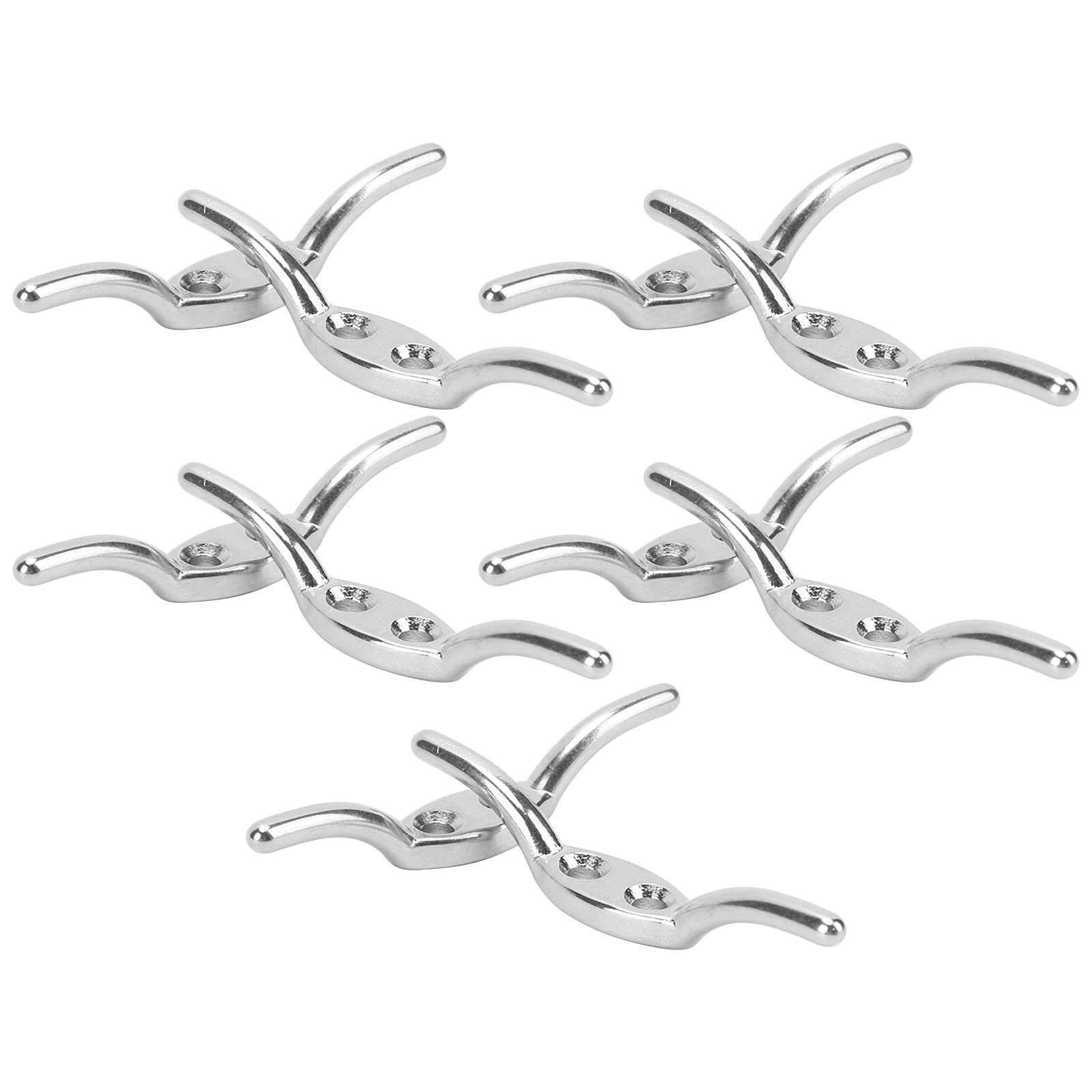 Rope Cleat, Dock Cleats 2in Stainless Steel Flagpole Rope Cleats with Mounting Screw Boat Cleats Boat Rope Cleats Hook