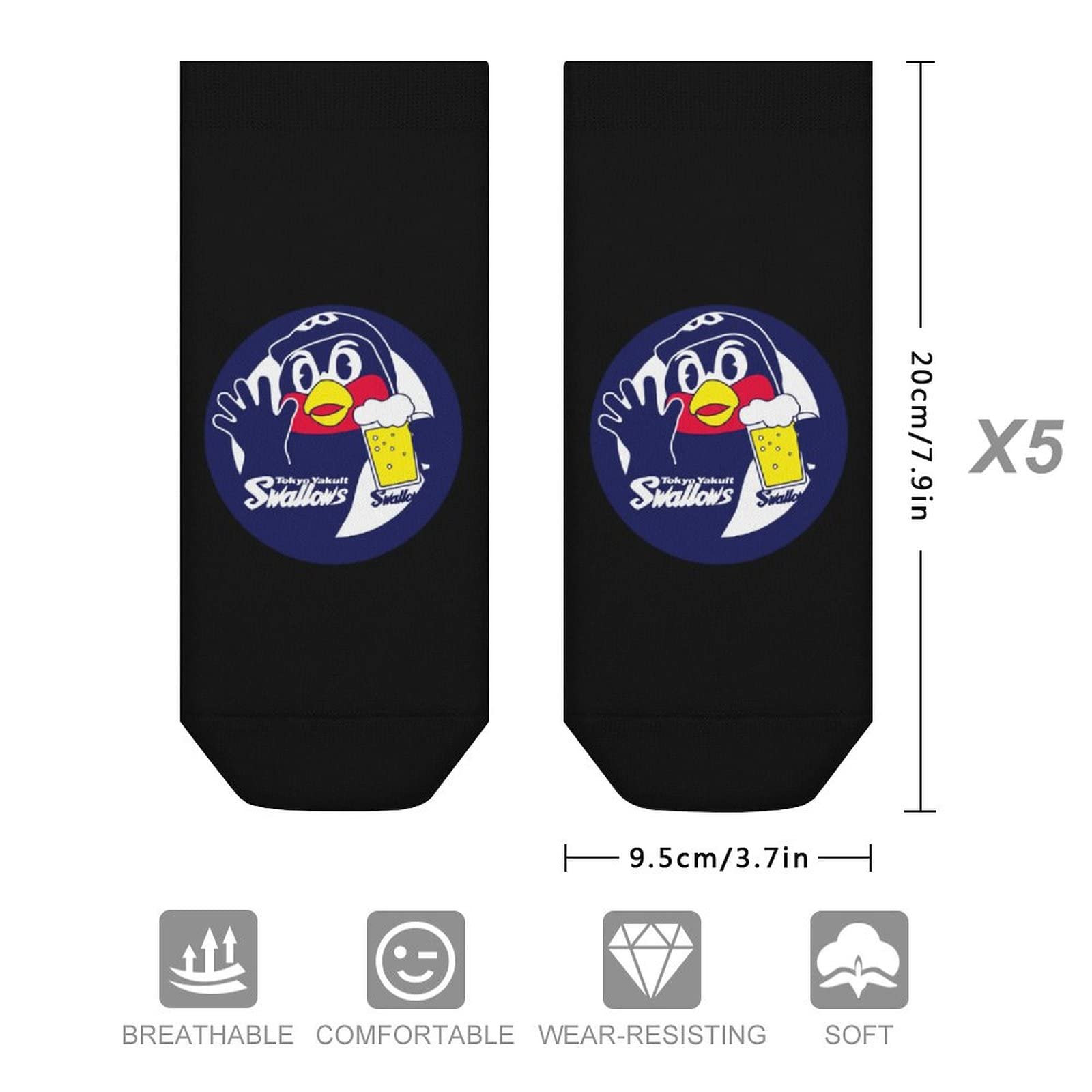 Amazon.co.jp: ソックス 靴下 5足セット 東京ヤクルトスワローズ