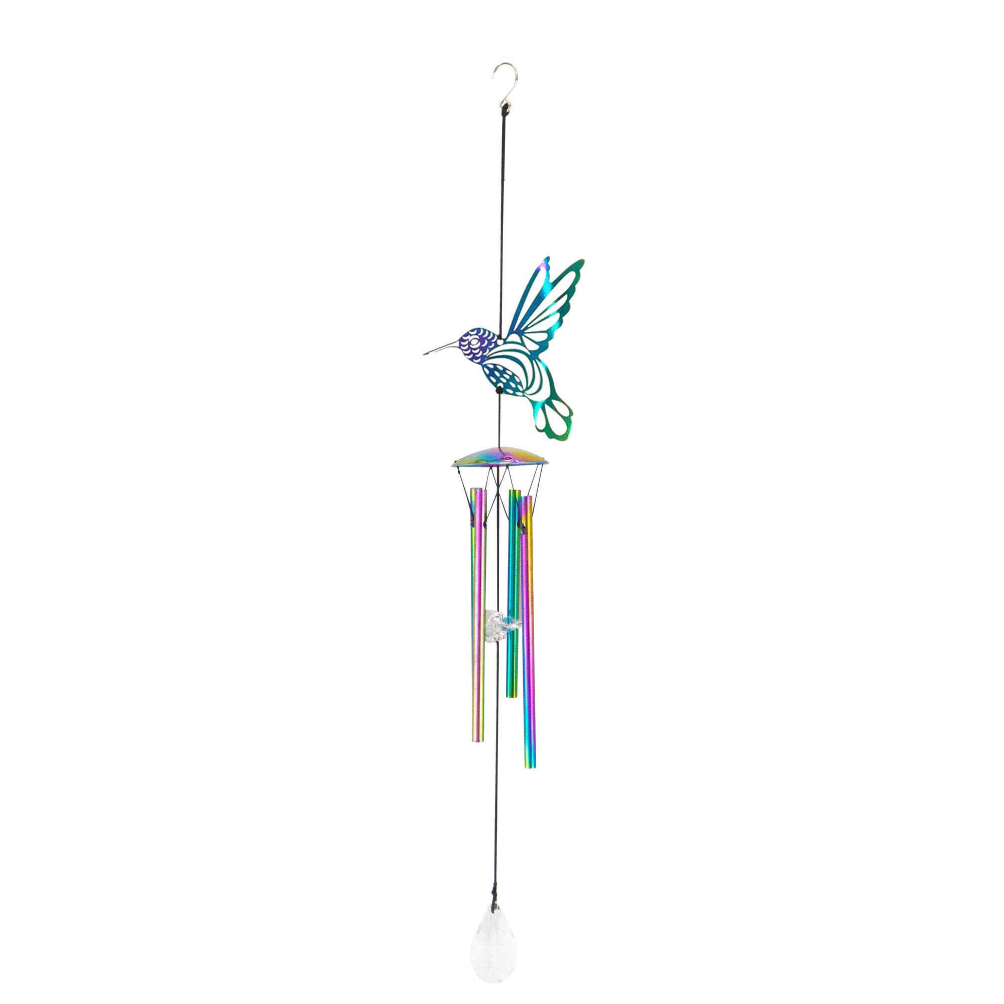 Red Carpet Studios10373 Iridescent Shadow Wind Chime, Purple Hummingbird, 18 x 2