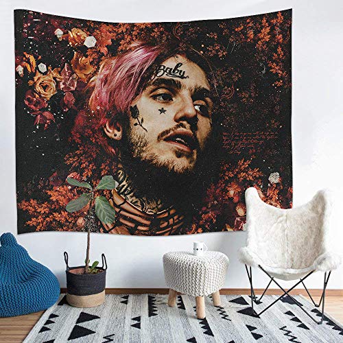 698 Lil Peep Tapestry, Rapper Tapestry, Art Photo Wall Hanging, Mural for Bedroom