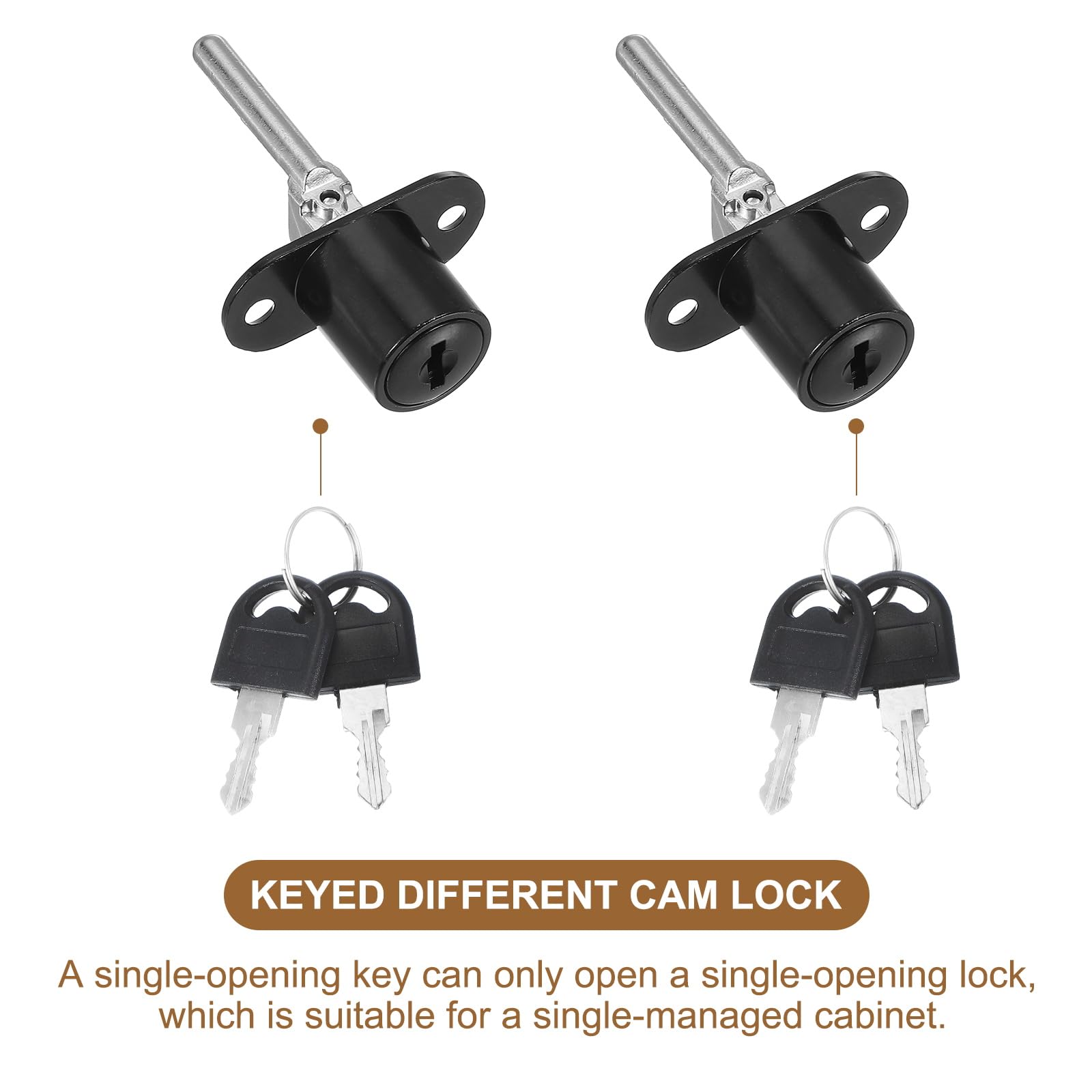 PATIKIL 2Pcs Black Drawer Lock with Keys - Image 4