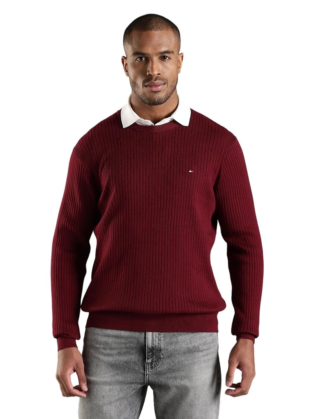 tommy hilfiger Regular fit Cotton Crew Neck Pullover-picture-25