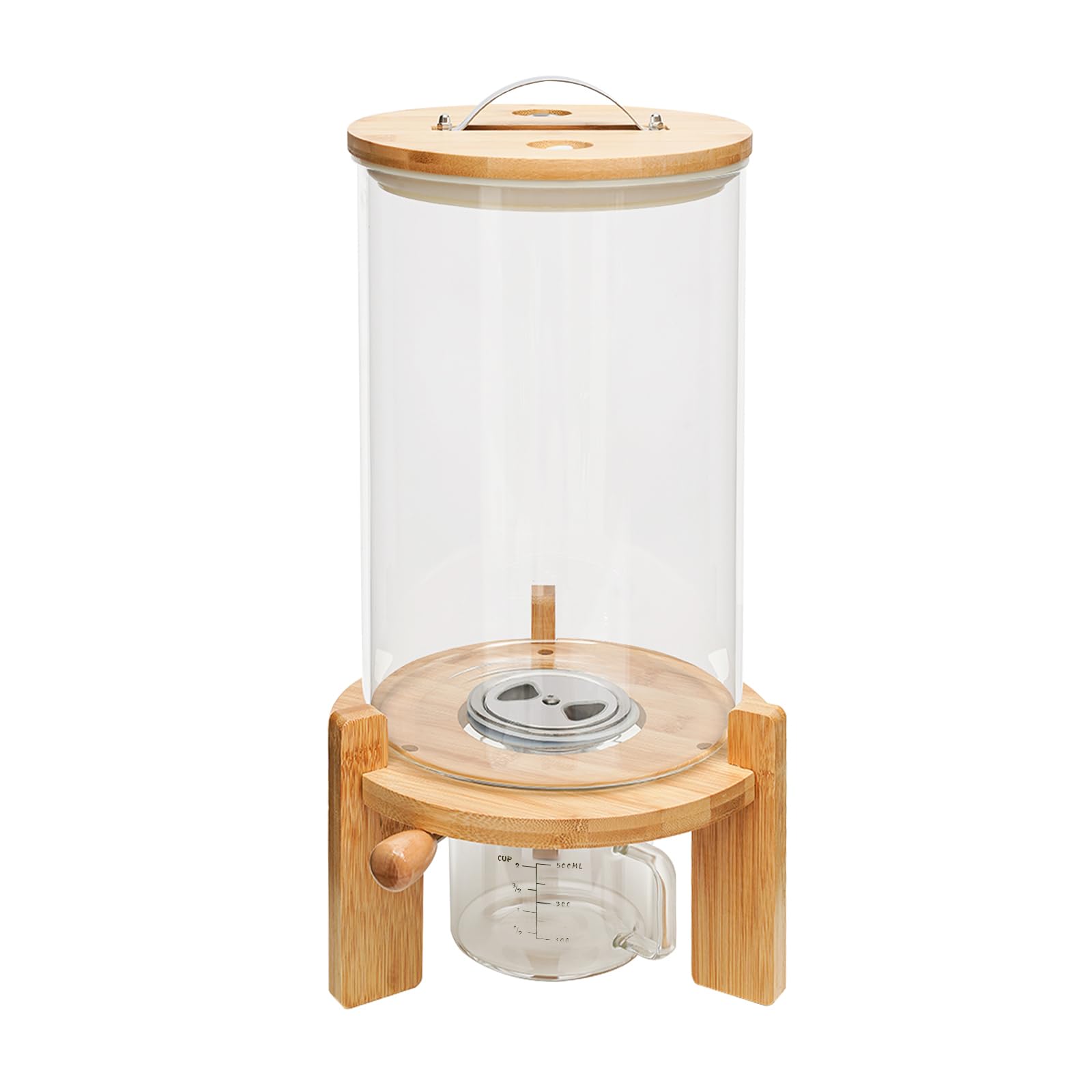 Vorratsdosen Glas Luftdicht 7,5L – Luftdichter Vorratsbehälter mit Deckel & Messbecher, Getreidespender für Reis, Müsli & Mehl