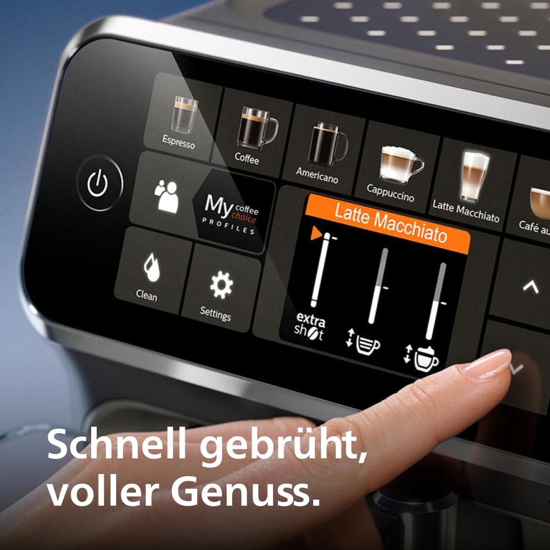 PHILIPS Kaffeevollautomat Serie 5400 Espressomaschine 12 Getränke LatteGo System TFT-Display EP5441/50