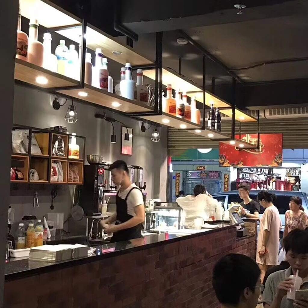 Glass Bar Wine Rack Suspension with Hanging Wrought Iron Display for Wine Cabinet Display for Shelves Display for Kitchen