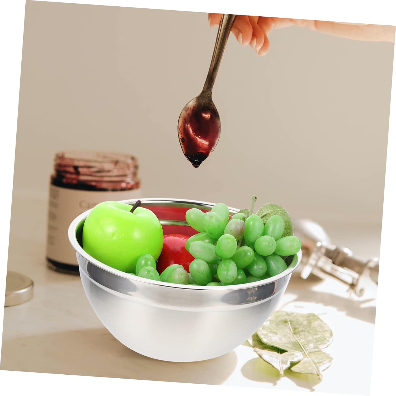 4Pcs Stainless Steel Mixing Bowl Set Kitchen Serving Bowls with Lids for Home Cooking Dishwasher Safe