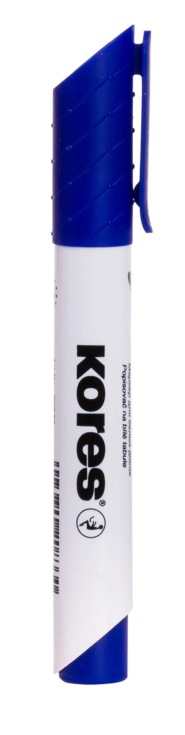 Kores Blue Whiteboard Markers, Bullet Tip, Low Odor, Dry Erase School & Office Supplies, Single Pack