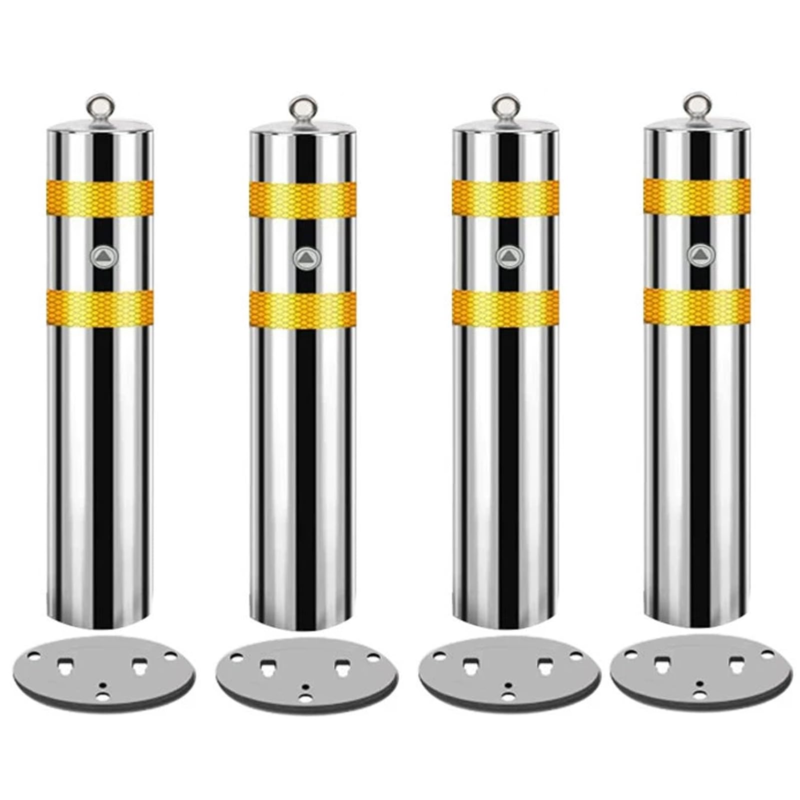 HCZKIUJY Removable Safety Bollard for Driveways, Reflective Parking Pole Ideal for High-Traffic Areas (4pcs 15.9cm/6.2in)