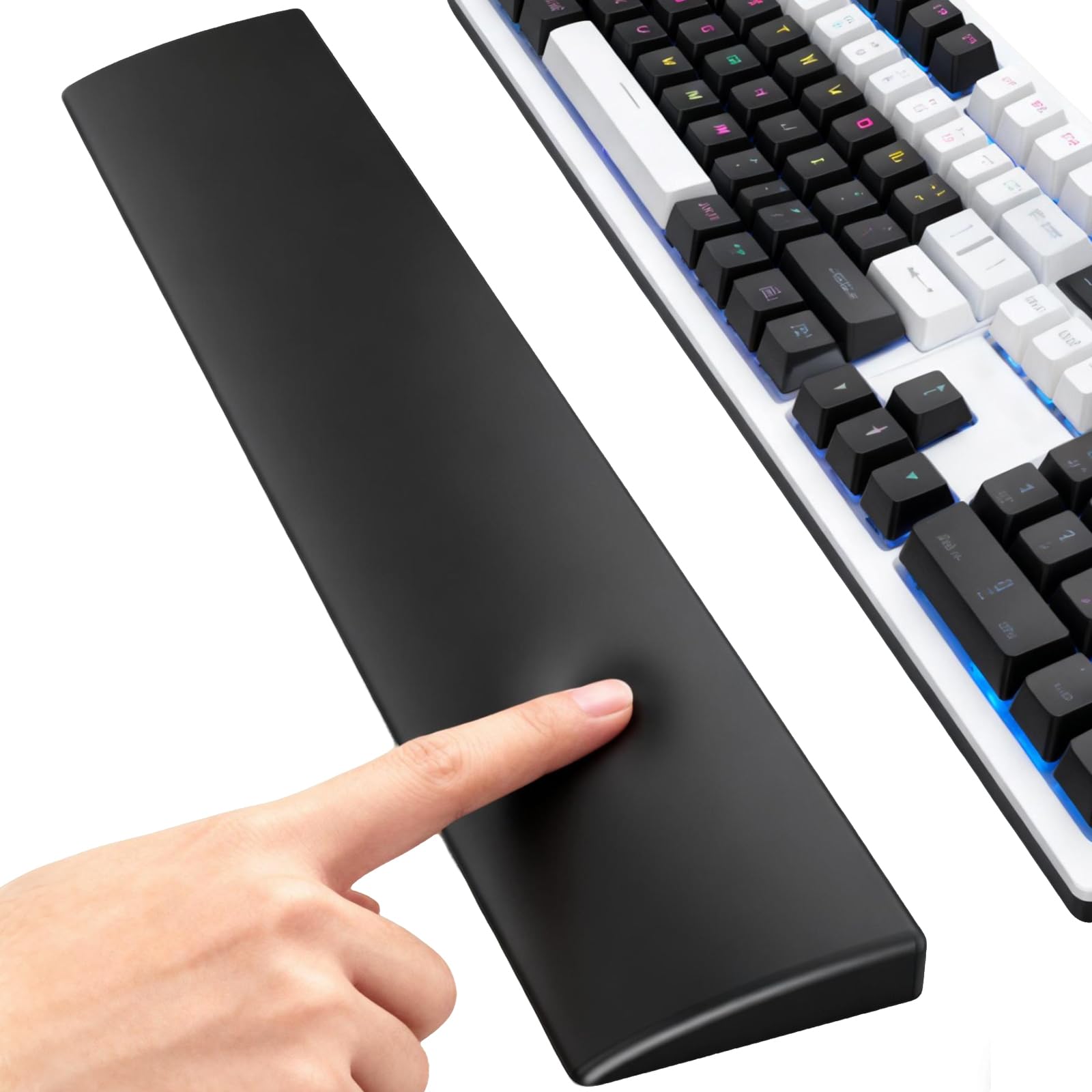 Silicone Wrist Rest for Full-Sized Mechanical Keyboards - Honeycomb Anti-Slip Base 17 6-Inch Palm Support for Ergonomic Typing
