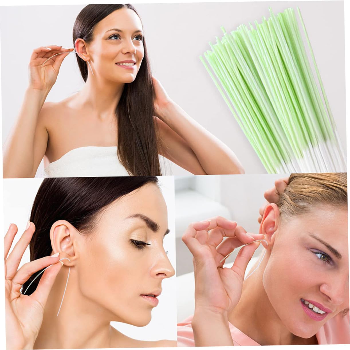 SOESFOUFU Earring Hole Cleaning Line Set Ear Piercing Cleaner Piercing Floss 350pcs Kit