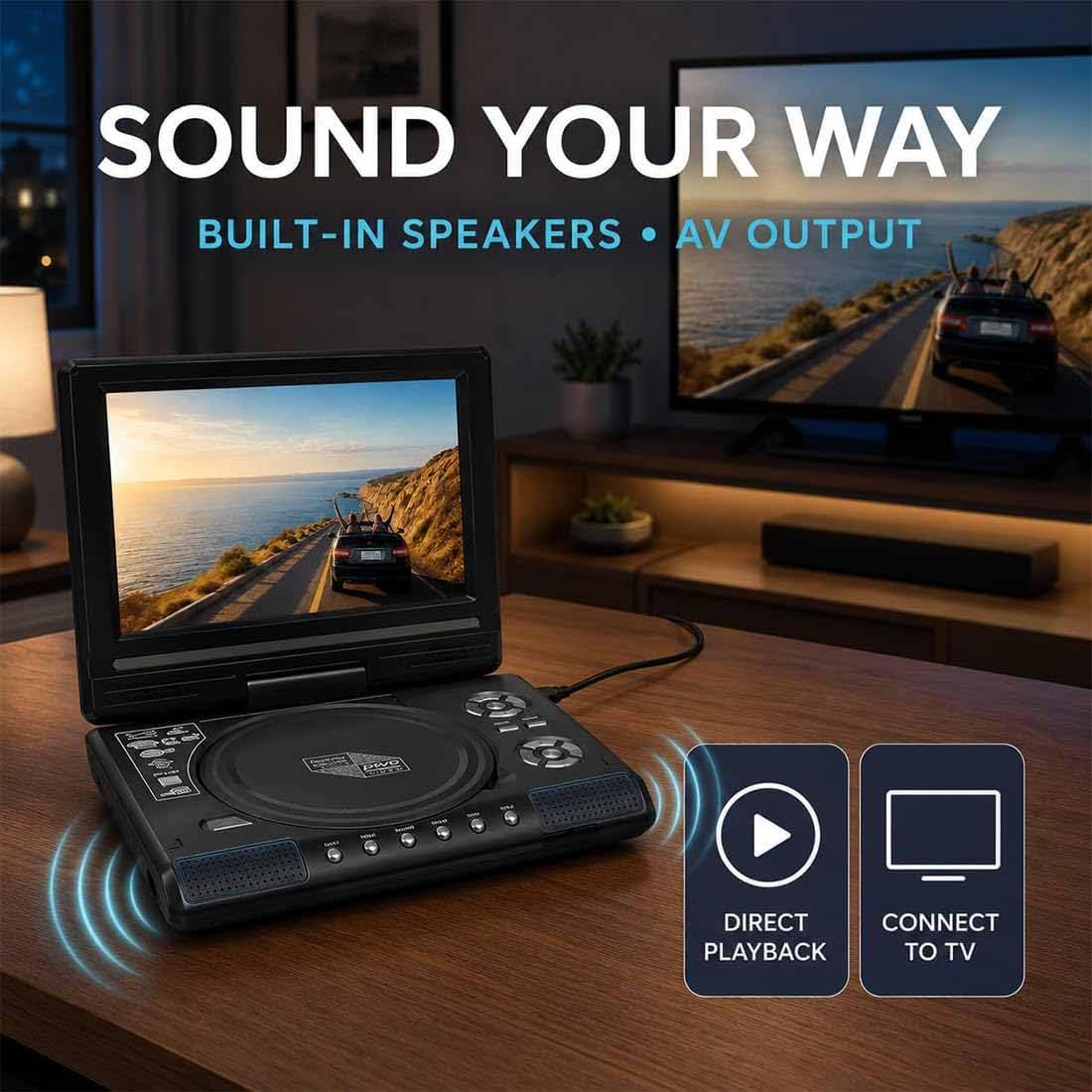 Reproductor de DVD/EVD portátil HD de 7,8 ", Reproductor de DVD portátil (1 Uds.)
