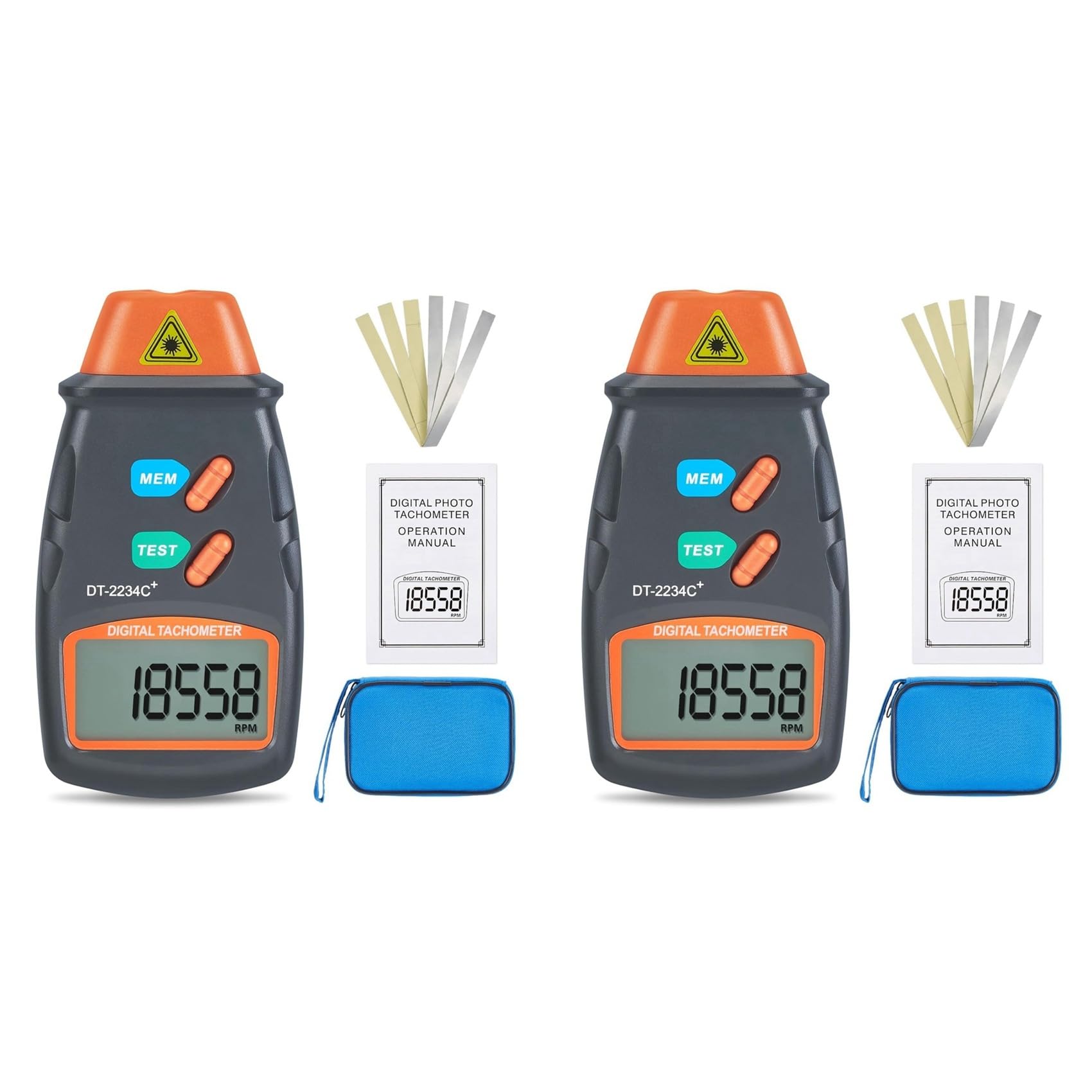 Jnchdghwa As Shown 2X Digital -Photo Tachometer Non Contact Rpm Tach, Noncontact -Photo Sensor With 2.5Rpm To 99999 Rpm