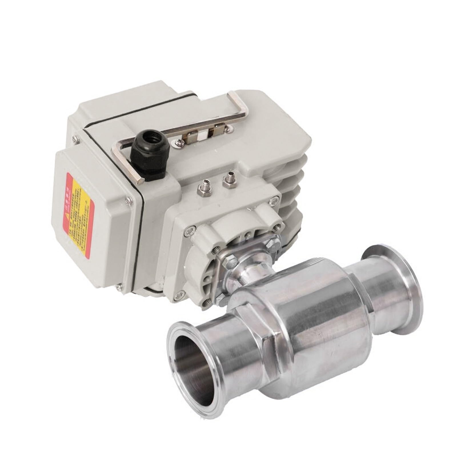 JNVFTCUX 57mm sanitary stainless steel quick ball valve 220V 110V 12V 24V clamp type installation straight(12VDC)