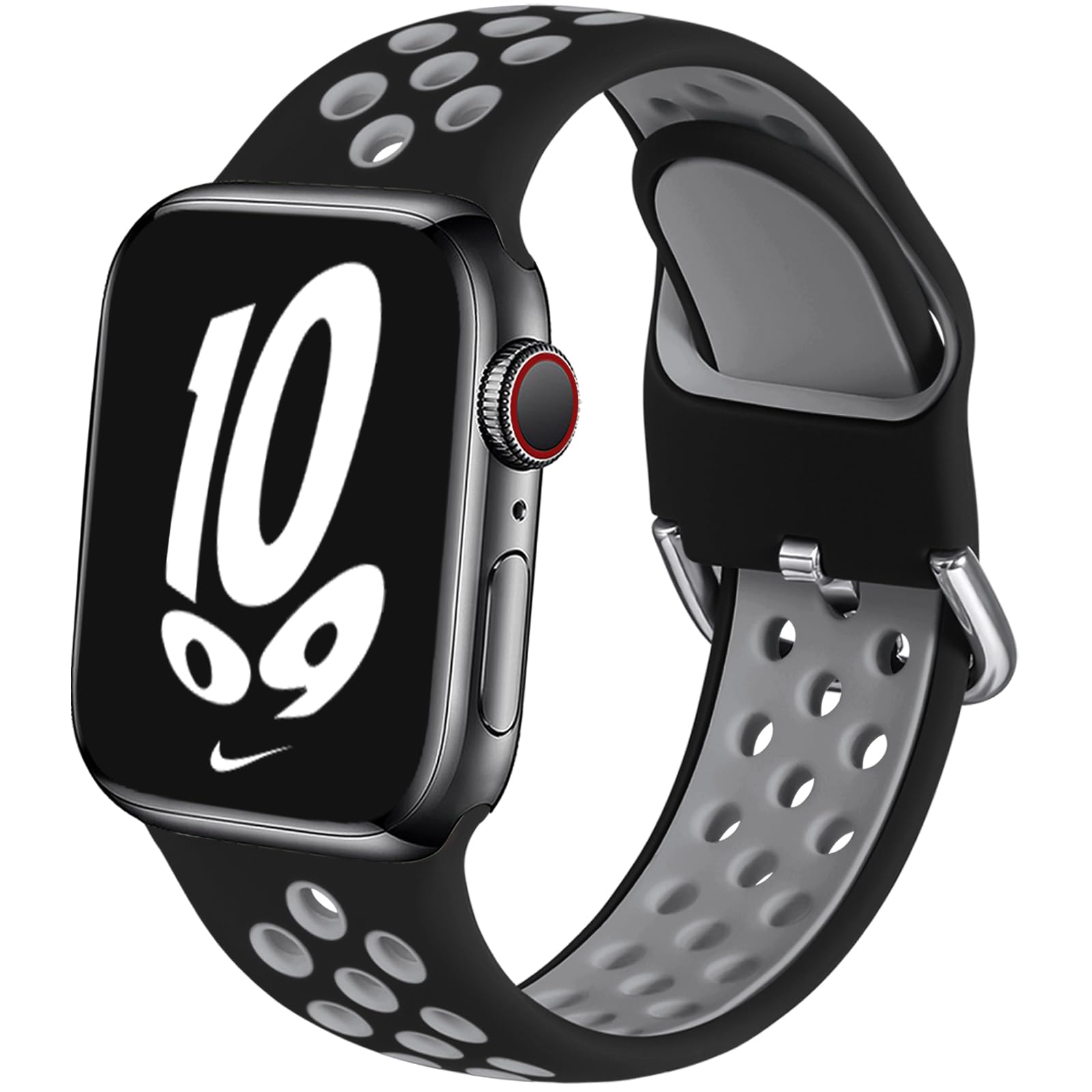 Muranne Sport Band Compatible with Apple Watch 38mm 40mm 41mm 42mm 44mm 45mm 49mm for Women Men, Breathable Soft Silicone Replacement Strap For iWatch Ultra 2/ Ultra SE Series 9 8 7 6 5 4 3 2 1