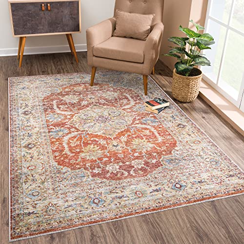 Tapete Tradicional Bloom Rugs Caria 5x7 Naranja miniatura 1