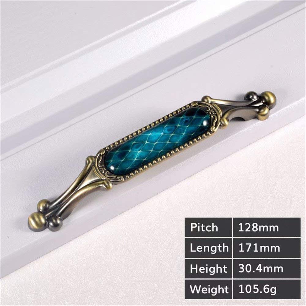 10 Stück Luxus-Vintage-Möbelgriffe, Elegante Bronze, Küchenschrankknöpfe und Griffe, Kleiderschrank, Türgriff, Schubladengriffe (Lochabstand 96 mm) (Farbe EIN Lochabstand 128 mm)