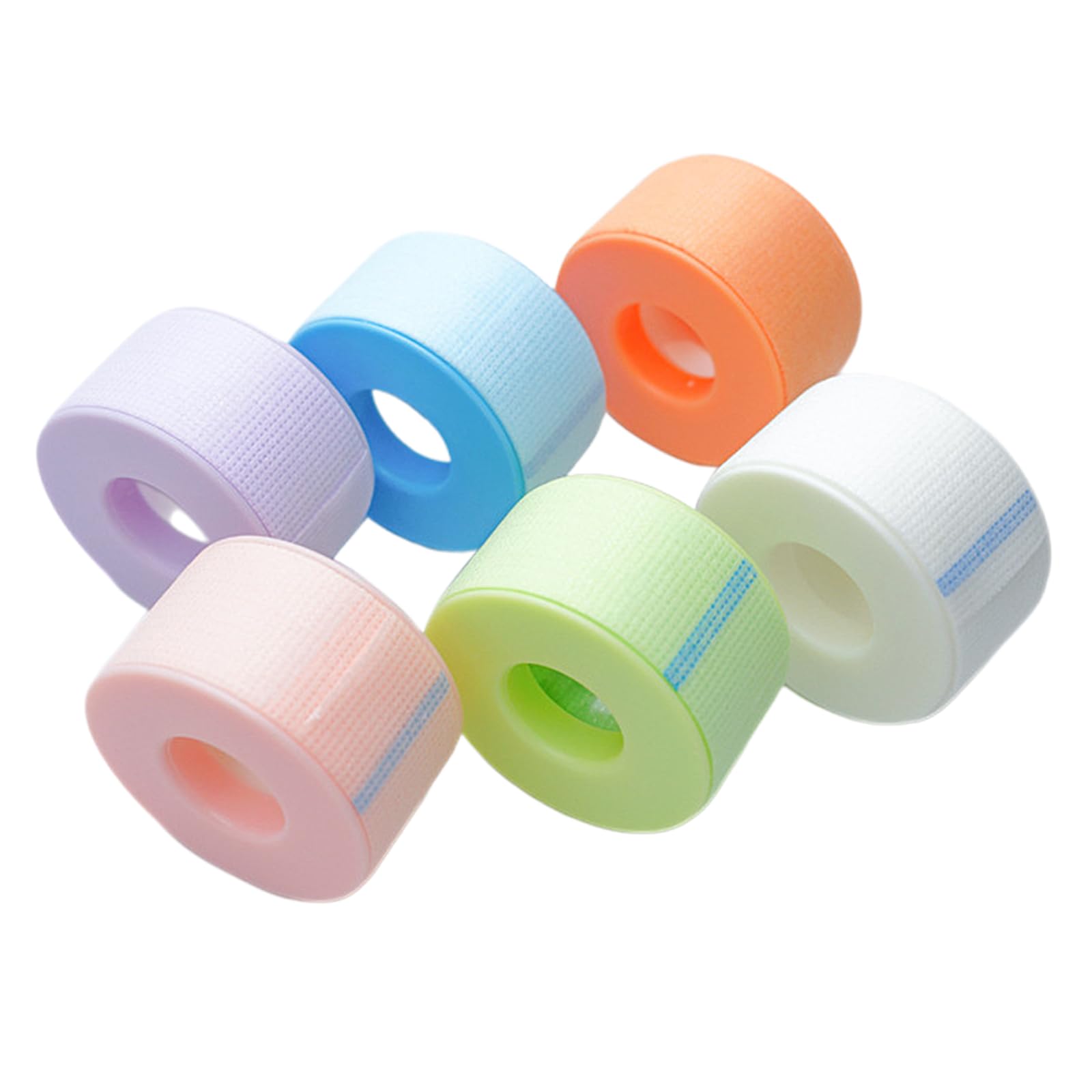 LKTFATD 3 Rolls of Eyelash Extension Tape, Micropore Tape, and Silicone Gel Tape in Green, Blue, and Pink