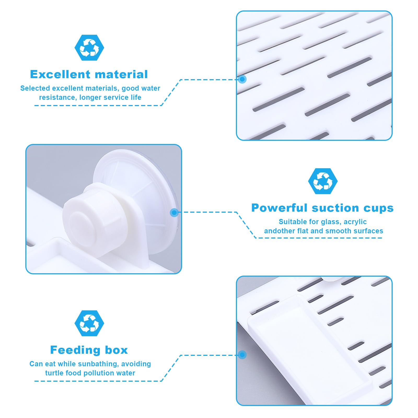 Piattaforma Galleggiante Per Rettili Con Ventosa - Rampa Per Tartarughe, Lucertole E Tritoni, Grigio, Medio - 6