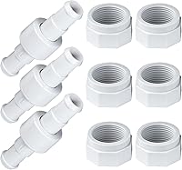 Vista 1 de BlueStars Kit de manguera de limpieza de piscina D20 giratoria y kit de tuerca de manguera D15 de repuesto para limpiadores de piscinas Zodiac