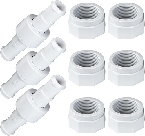 BlueStars Kit de manguera de limpieza de piscina D20 giratoria y kit de tuerca de manguera D15 de repuesto para limpiadores de piscinas Zodiac